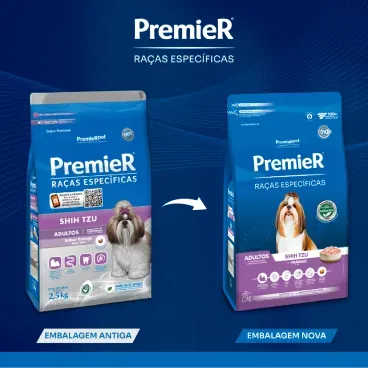 Nova embalagem Racao Premier Racas Especificas Shih Tzu Adultos